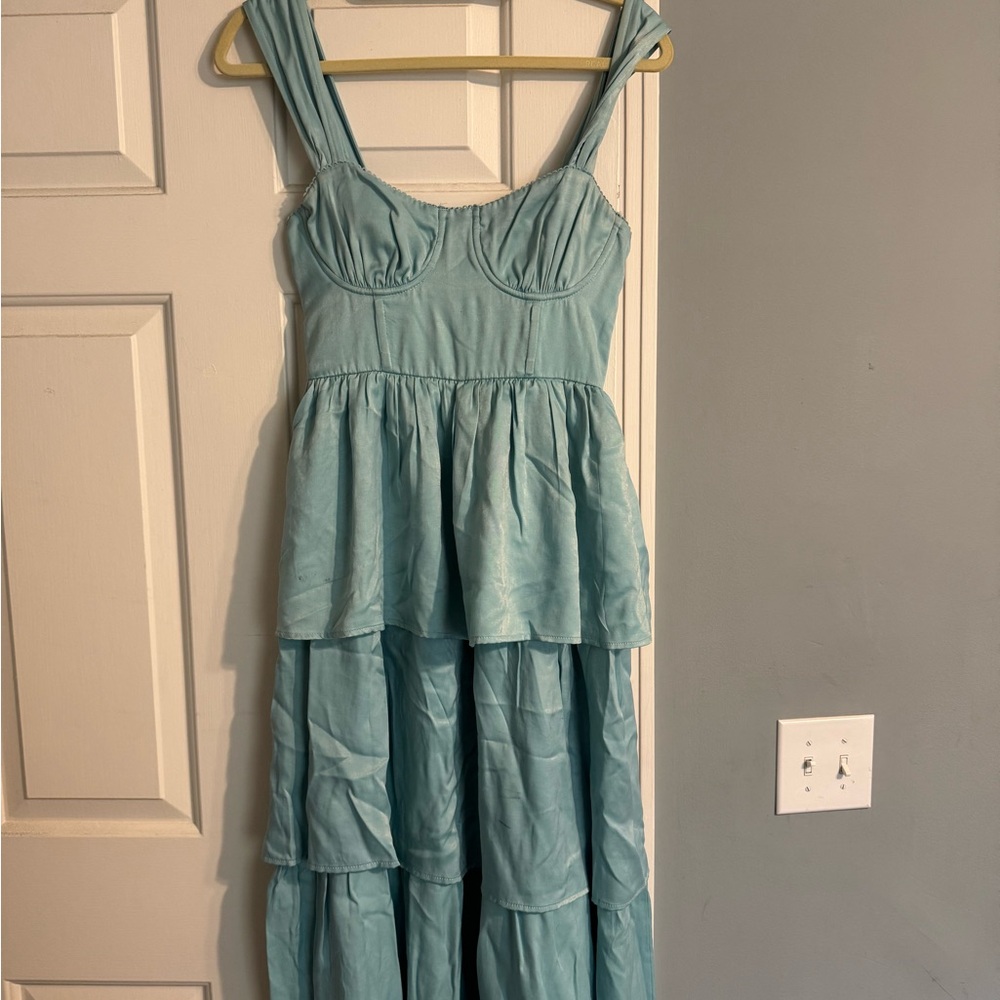 WeWoreWhat Sky Blue Scalloped Dress